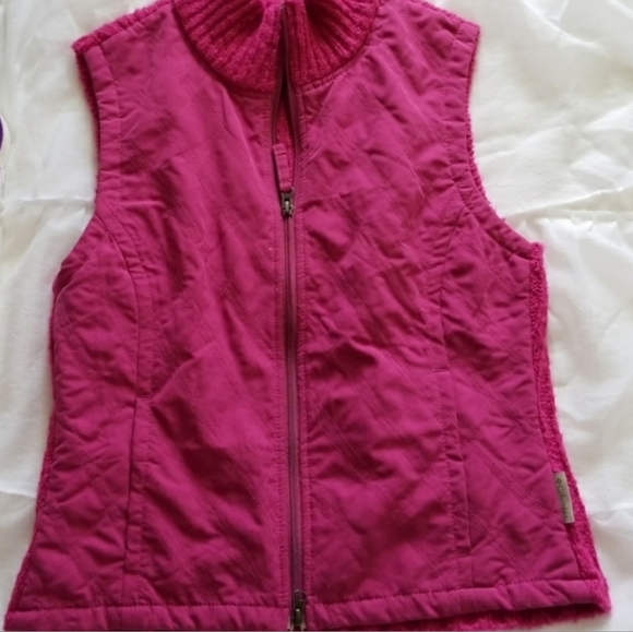 COLUMBIA pink full zip vest jacket sweater - Picture 4 of 5